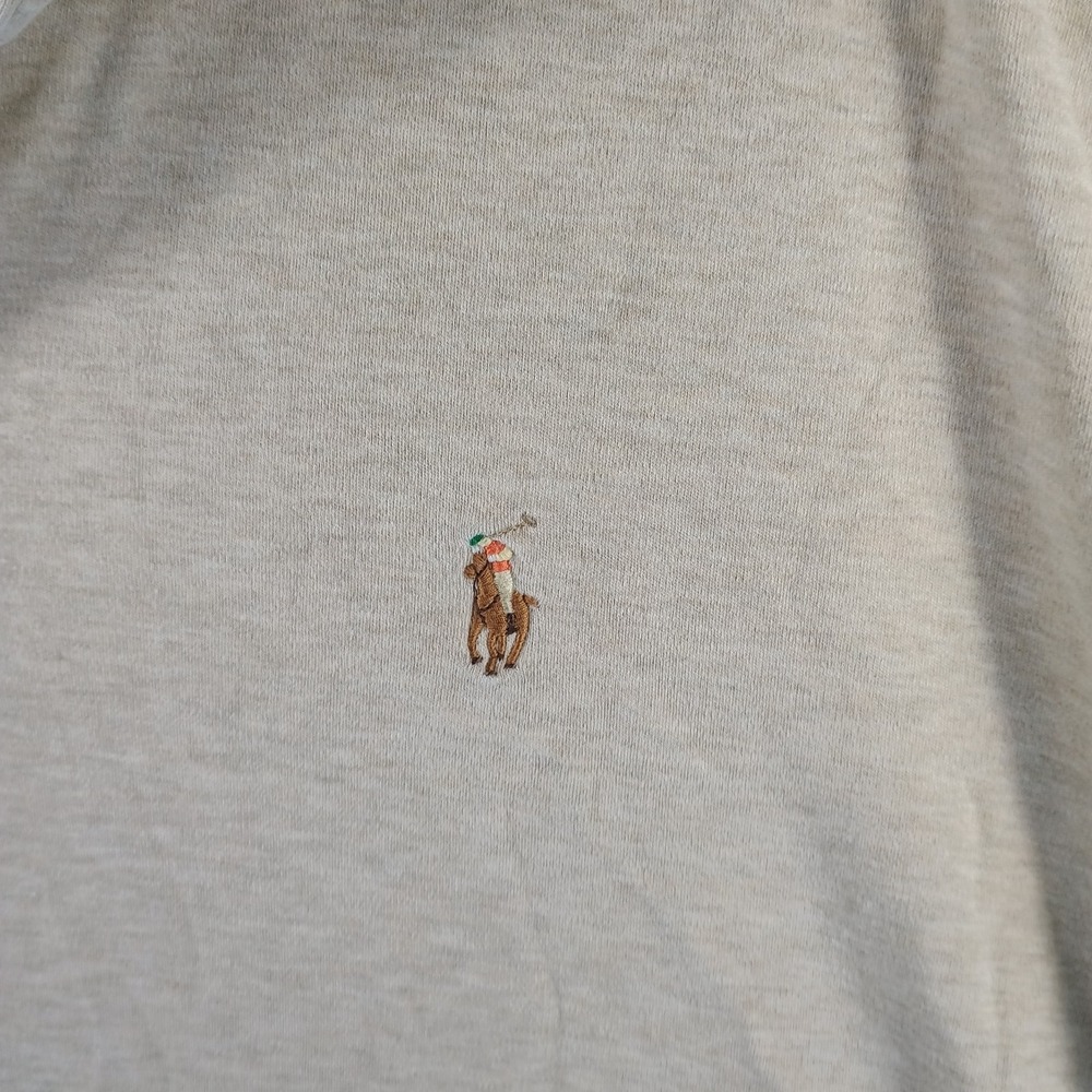 Polo Ralph Lauren Polo Shirt Mens XL‎ Beige Logo Golf Big Short Sleeve Casual - Picture 4 of 9